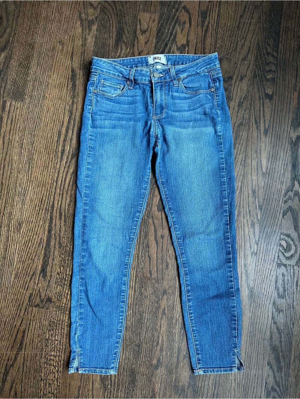 PAIGE Verdugo Crop Jeans Womens 28 Blue Mid Rise Skinny Ankle Stretch Denim